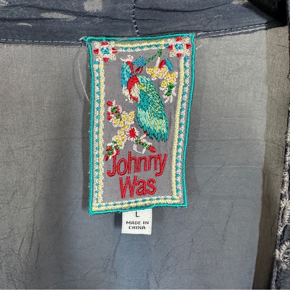 Johnny Was Blue Floral Kimono - Picture 5 of 11